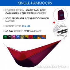 Yes4All Single Lightweight Camping Hammock with Strap & Carry Bag (Purple) 566638052